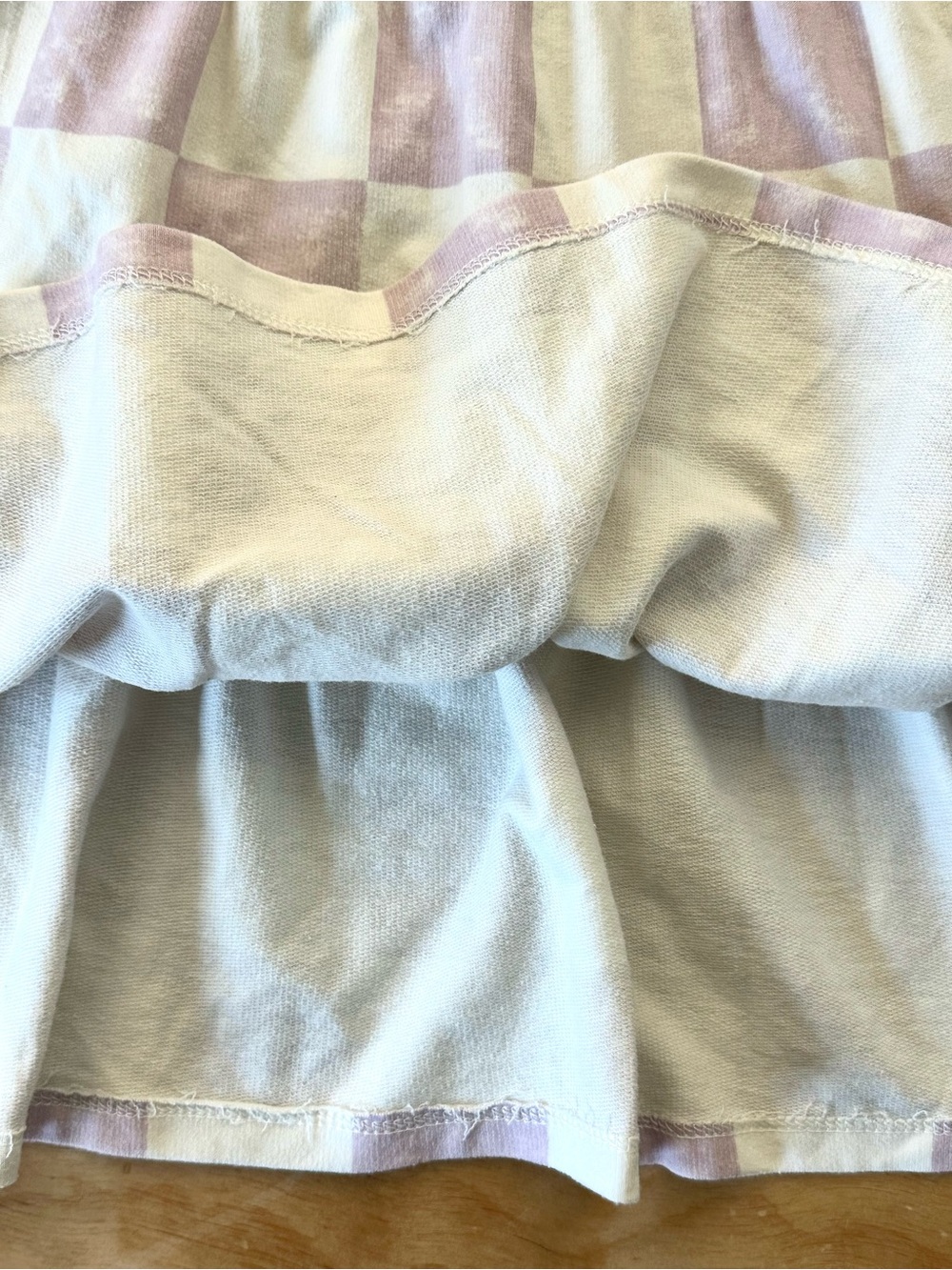 Grayson Mini Girls 5T Lavender White Checkered Tiered Tank Dress - Picture 7 of 8